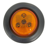 2.5" Red/Amber 3 LED Round Side Marker Clearance Lights Grommet Flush Mount, Sealed Truck Trailer with Reflex Lens, IP67 Waterproof- Super Bright DOT SAE P2 FMVSS 180